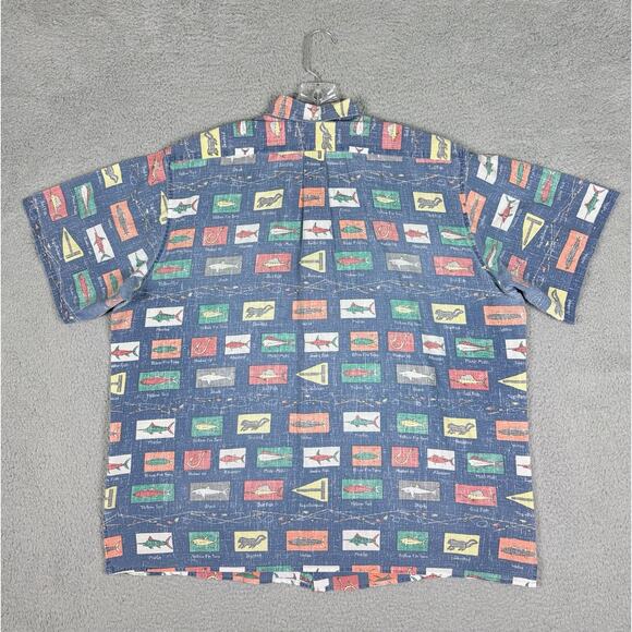 Reyn Spooner Shirt Men’s XL Blue Marine Life Skunk Hawaiian Party USA Vintage - Picture 8 of 8